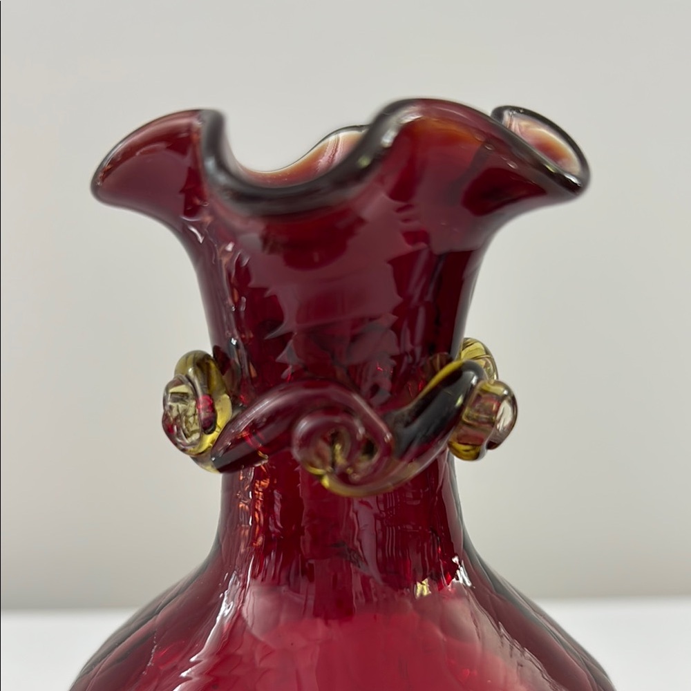 Crackle  Glass Vase - Picture 4 of 11